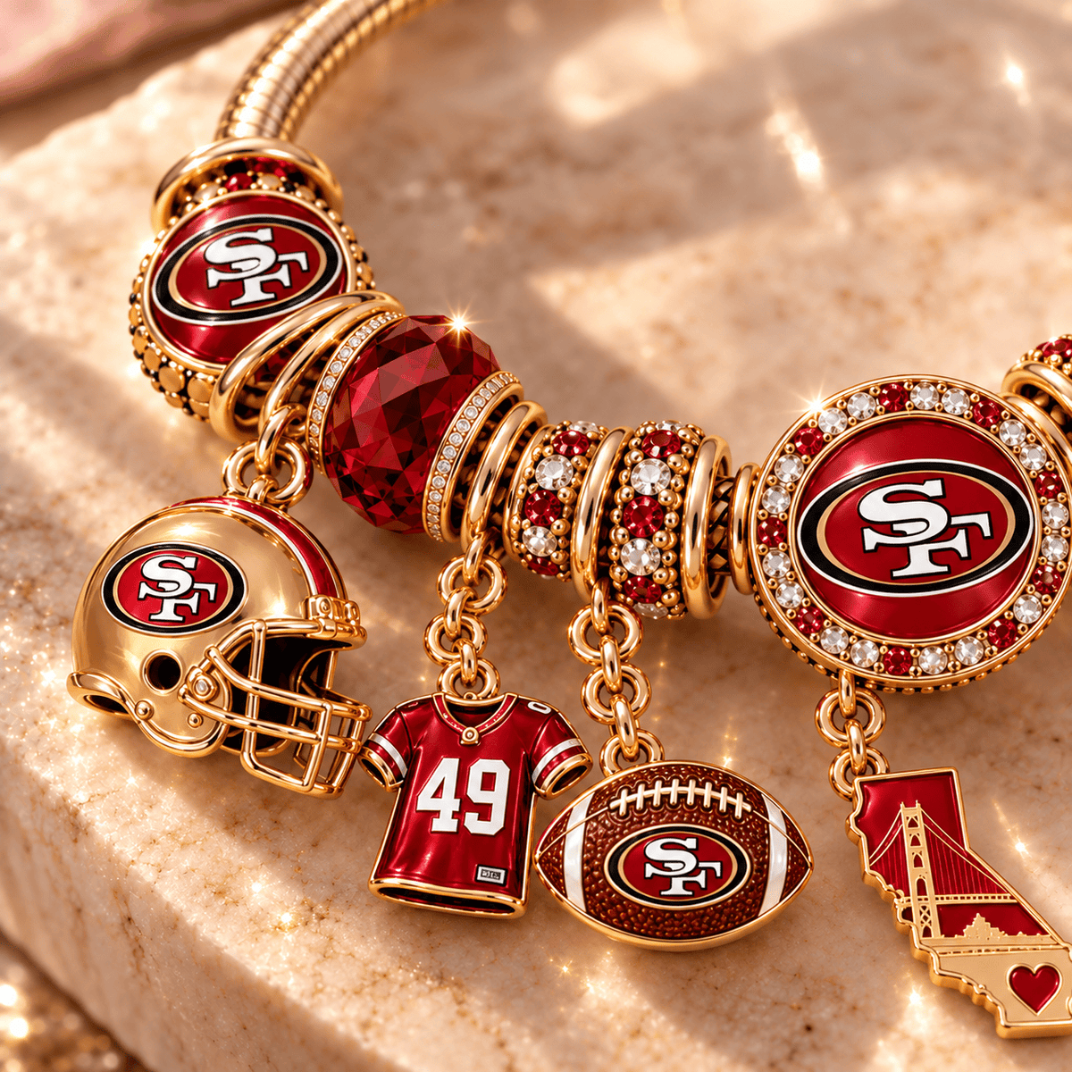 SF49 Gold Charm Bracelet Set PNPA