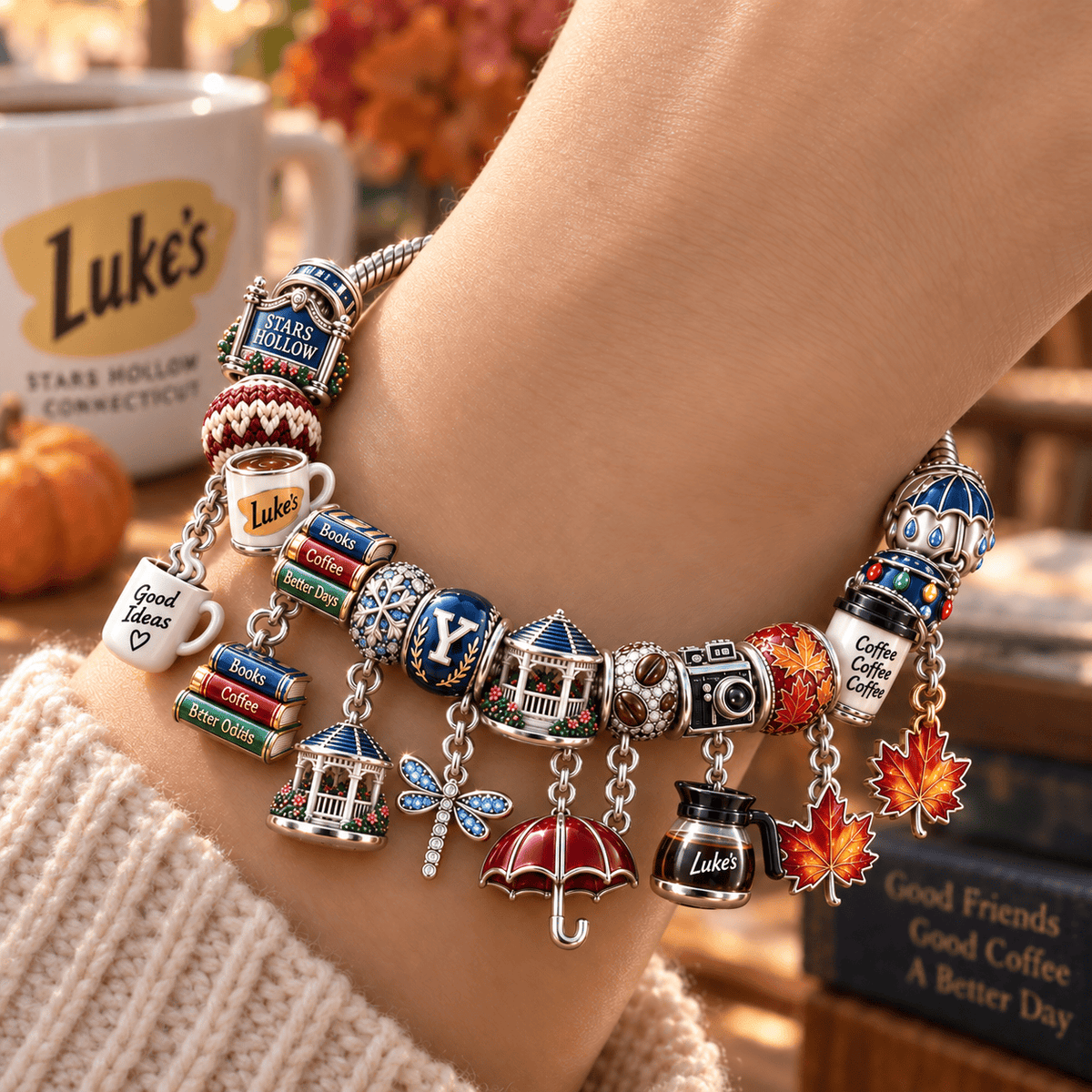 GMG Silver Charm Bracelet Set NTTB