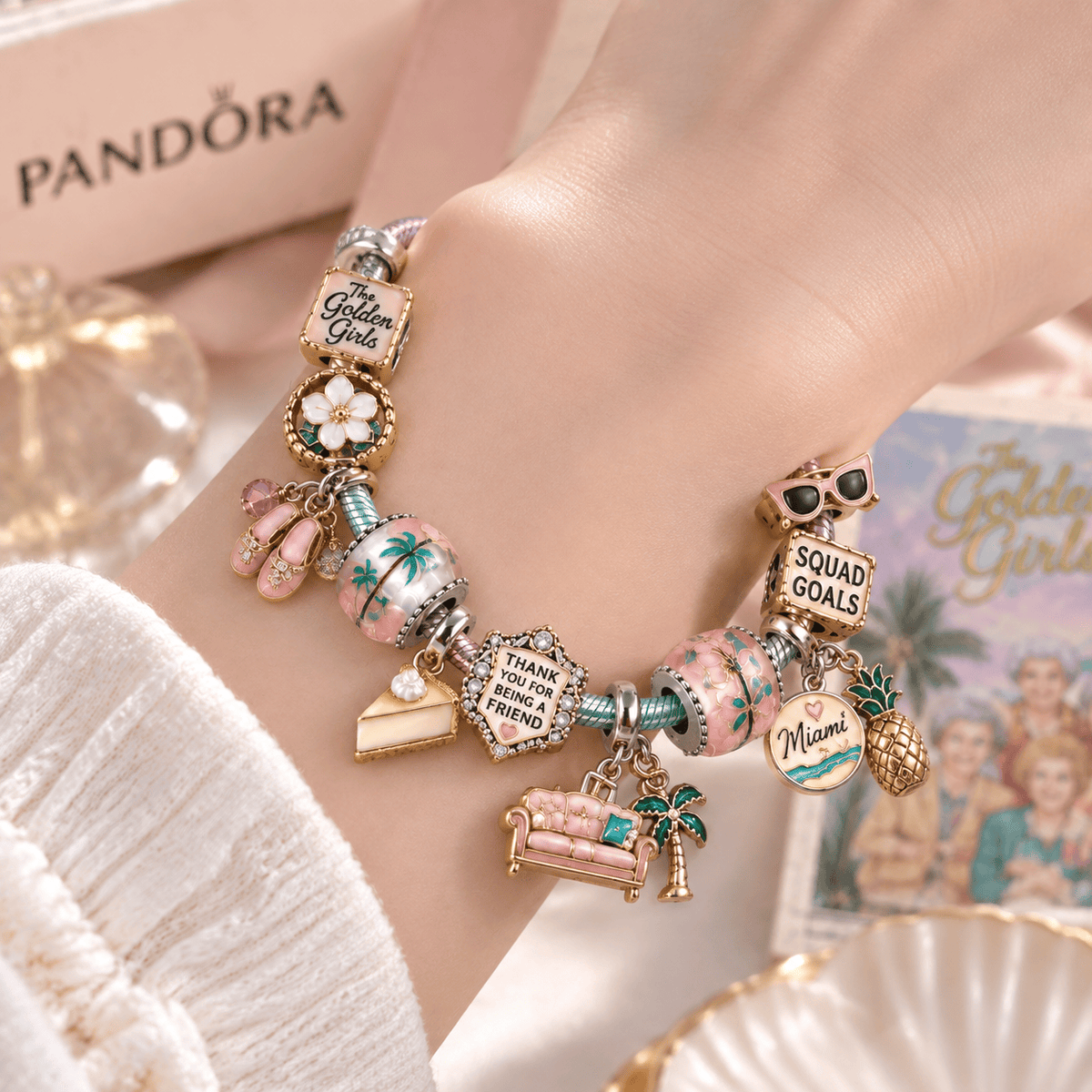 TGG Silver Charm Bracelet Set PTKL