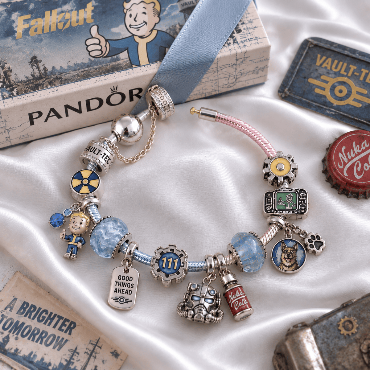 FOG Silver Charm Bracelet Set PTKL