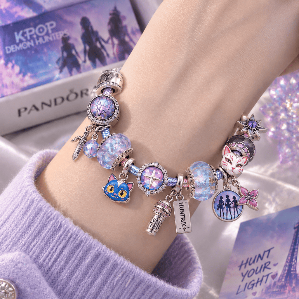 KDH Silver Charm Bracelet Set PTKL