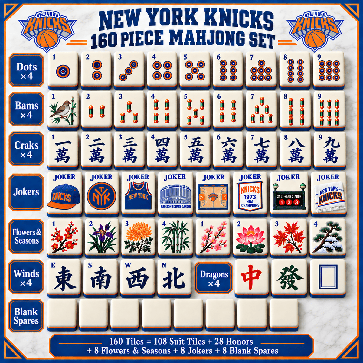 Premium NYK Mahjong Tiles Set TTMH