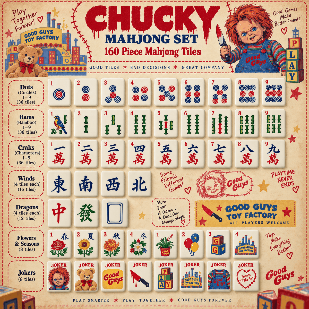 Premium CKY Mahjong Tiles Set TNSM