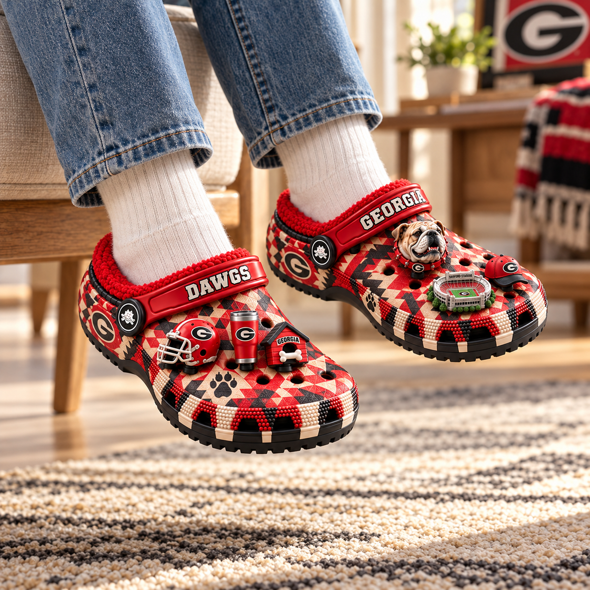 GGBD Premium Fleece-Lined Crocs Clogs NTTB