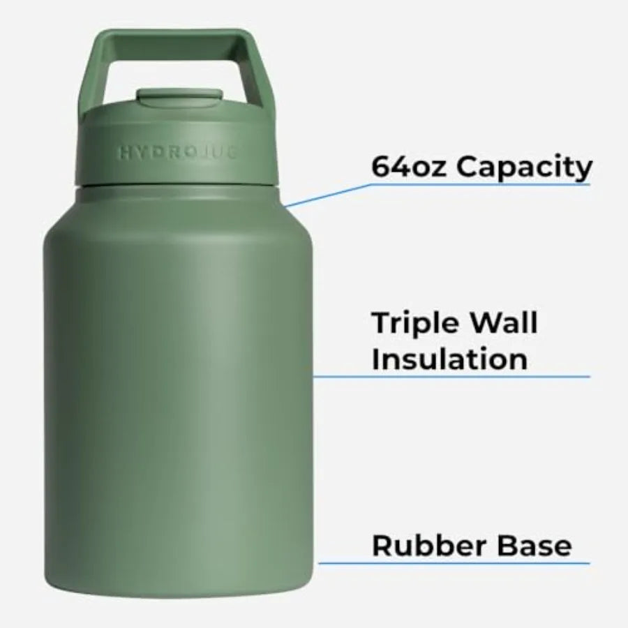 Sport - Stainless Steel Tumbler with Straw, Vacuum Insulated, Leakproof Water Bottle, Ergonomic Design, Reusable, Dishwasher Sa